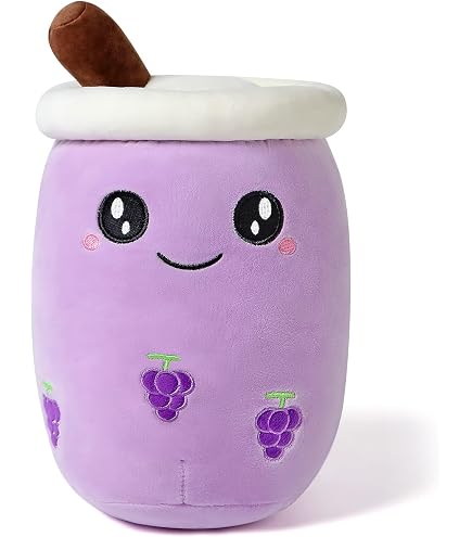 Boba Tee Plüschtier 35 Cm – Milchtee Kuscheltier Mit Lächeln | Weiches Schlafkissen & Geschenk Für Kinder & Erwachsene