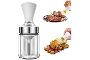 Axroad Mall 2 in 1 Oil Dispenser Bottle with Silicone Brush Leak-Proof Glass Quantitative Oil Dropper Measuring Bottle for Kitchen Cooking Baking BBQ (135 ml)