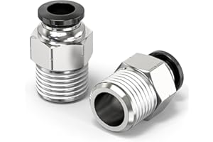 ERGAOBOY 2 Pcs Male Straight 12MM Tube OD x 1/2" BSP Thread Push to Connect Fittings, Air Push Connect Tool Pneumatic Hose Fittings