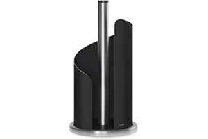 stardis Design Küchenrollenhalter Edelstahl matt H 30 Ø15 cm Rollenhalter Papierrollenhalter für Küchenrolle Halter stehend schwarz