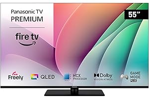 Panasonic TV-55W80AEY W80 Series 55 inch 4K Ultra HD LED Smart TV, 2024, Fire TV, Freely, Dolby Vision & Atmos, Alexa Voice Control, Airplay, Black