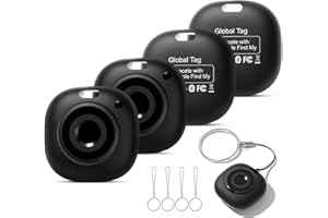 DAIDORA Air Smart Tag Finder Traceur, Compatible Apple « Find My » (iOS Uniquement), pour Valises/Sacs/Clés/Vélos/Cartables, Pile Amovible Lot de 4