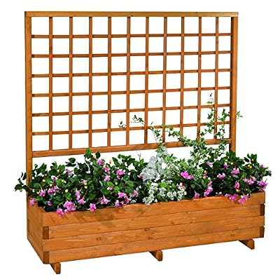 Gaspo - GASPO - Jardinière avec treillis "Hellbrunn" L 136 x H 140 cm couleur miel