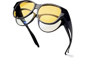 Face Shadow Lunettes Jaune Conduite de Nuit Polarisées, Surlunettes Conduite de Nuit pour Homme et Femme anti Eblouissement de Vision Nocturne, Ultra Léger