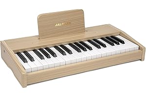 JALOKEE Kinder Klavier Keyboard, Digital Piano für Kinder, Musik Educational Instrument Spielzeug, Holz Klavier für Kleinkinder Mädchen Jungen (Eiche, 37 Tasten)
