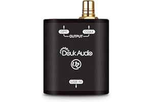 NOBSOUND Douk Audio U2 USB Convertisseur XMOS XU208 Interface Numérique TOSLINK Coaxial DOP SPDIF Adaptateur DSD64 PCM192Khz (Noir)