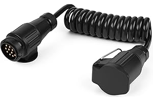 Gaethra 2m 13-poliger Anhängerstecker Verlängerung, Kabelsatz Anhänger 13-Polig, 13-poliger Anhänger Kabelbaum für 12V/24V LKW, Traktor, PKW, Caravan & Wohnwagen
