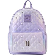 Loungefly Mini mochila con logotipo de BTS Iridescent Purple