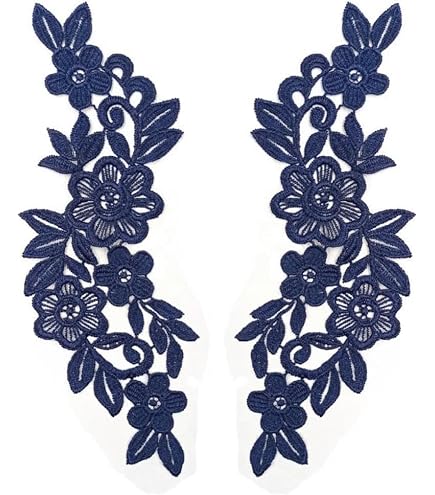 GORGECRAFT 2 Paia 4 Pezzi Toppe Ricamate Foglie di Ferro Fiori Pizzo Applique Fiori Toppe Naturali Adatto per Vestiti Abito Cappello Pantaloni Cucito Decorazione Artigianale(Bianco