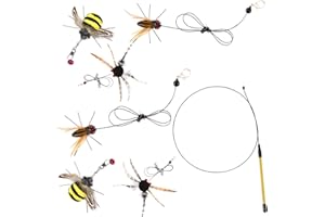 FunnAura 7 Pcs Cat Wand Set, Cat Wand Toy with 6 Pcs Cat Toys Replacement