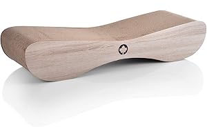 CanadianCat Company | XXL Satellite 2.0 Lounge | Natur | Kratzmöbel, Kratzbrett | Qualitäts-Pappe +Katzenminze | 76 x 24 x 15cm