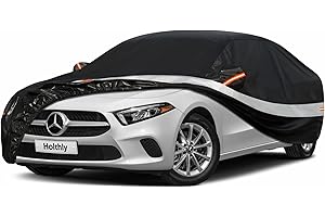 Holthly 10 Schichten Autoabdeckung 100% Wasserdicht, Auto Abdeckplane für Vollgarage Regen Sonne Staub UV Schutz. Autoplane Passend für Mercedes CLA, BMW 2er, Audi A3 Limousine. Autogarage Schwarz C6