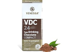 ‎VENESSA Venessa VDC 24 Trinkschokolade 1kg, Kakaopulver mit 24% Premium Kakao und Milchanteil für Heißgetränkeautomat, leicht süß, cremig