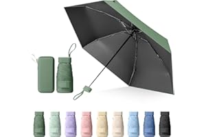 Sykrawki Mini Umbrella, Travel Umbrella, Small UV Umbrella, Windproof Umbrella with Capsule Cover, Portable Pocket Umbrella for Men and Women