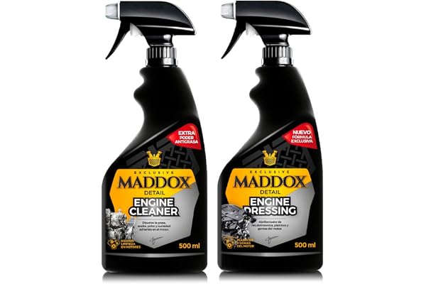 Maddox Detail - Kit de nettoyage de voiture 2 en 1, 500 ml | Nettoyant moteur et hydratant pour plastique pour voiture | Kit de nettoyage de voiture pour nettoyer et entretenir votre moteur