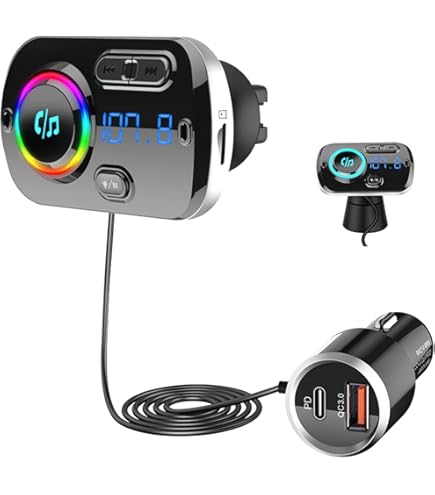 JOYROOM Aux Bluetooth Adapter Car, 48 W Bluetooth 5.3 FM Transmitter Car Radio Music Player, AUX Port & USB Stick