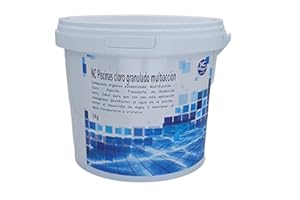 NC Cloro Granulado 5 acciones | Mantenimiento de Piscina | Tratamiento Multiacción (Desinfectante, alguicida, bactericida, floculante y estabilizante) | Formato 5 kg | Fabricado en España