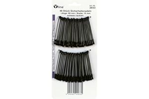 Yline 48 imperdibles grandes y grandes, color negro, 60 mm, 2933