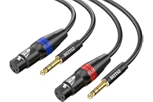 BEITSZ XLR Buchse auf 6,35 mm TRS Kabel,1/4 Zoll Klinke auf XLR Female Kabel für Mikrofone, Aktive Lautsprecher, Bühne, DJ, Studio Audio-Konsole (1M,2Pack)