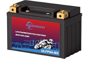 MOUDENSKAY Batterie Lithium Moto 12V Lithium Powersports avec BMS,12.8V 4AH 320-460CCA YTX9A-BS LiFePO4 Batterie de démarrage moteur pour motos,ATV,UTV,Scooter,Motoneige et plus encore