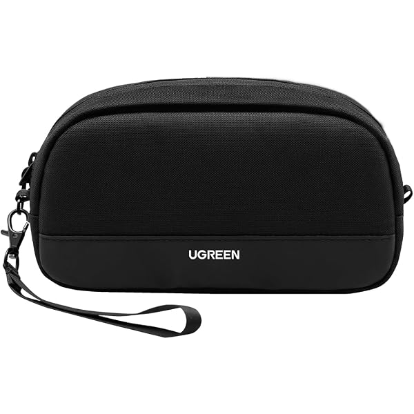 VINEST Borsa Organizer Per Cavi Da Viaggio - Doppio Strato Impermeabile In Tessuto Oxford Nero Con 4 Fascette