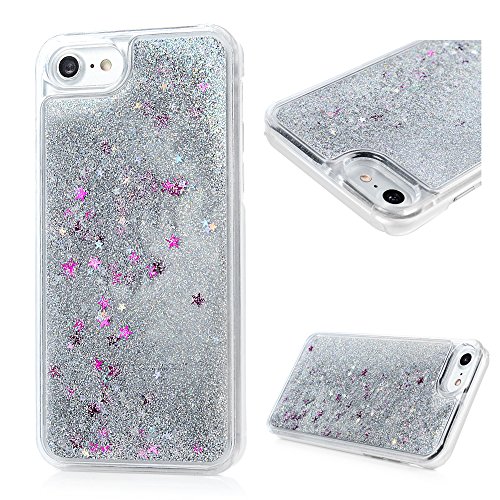 Badalink Iphone7 Slimcase H  lle PC Treibsand Fl  ssige Sterne Star Weich Flexibel Einteilige Handyh  lle Soft Leicht Sto  stangen Case Silbrig