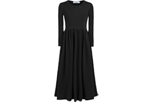 Arshiner Girls Maxi Dress Kids Long Dress Floral Dress with Pocket Round Neck Casual Dress Party Dress Pricess Dress for 5-13 Years