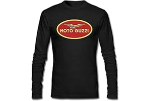 HAITAN Tlmkki Men's Moto Guzzi Long Sleeve T-Shirt Black