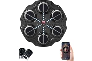 DASIAUTOEM Máquina de boxeo musical para adultos/niños, máquina de boxeo electrónica LED con guantes de boxeo, Bluetooth inteligente, 3 velocidades y modo de conteo, regalo de Navidad