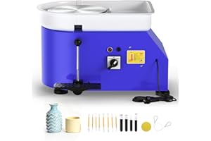 Kotsy Töpferscheibe Elektrisch Groß 350W,Töpferscheibe Elektrisch Profi mit 25CM Plattenteller,Trehscheibe Töpfern mit Töpferwerkzeugen, für Erwachsene,DIY,Töpferanfänger,Töpferstudio (Blau)