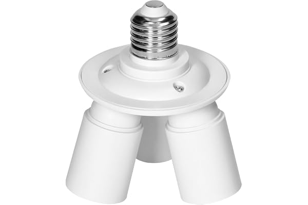 Miratic Adapter för E27-ljuskälla E27-uttagsdelningsadapter E27 till E27 Uttagskonverterare (3 x E27 smal)