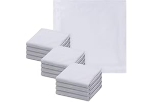 JEMIDI Pañuelos Hombre de algodón - Juego 12x pañuelos Tela Hombre de Colores para Bolsillo Nariz para Caballero - Pañuelos de Tela Cuadrados 40x40 cm - Lavables a máquina