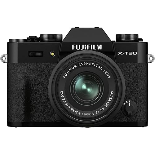 Fujifilm X-T30 II 26.1MP APS-C X-Trans Sensor|Retro Style mirrorless Camera|4k vlogging|High Speed Recording FHD 240fps|Advance AF with 15-45mm Optical Zoom Lens f/3.5-5.6 for Street/Lifestyle -Black
