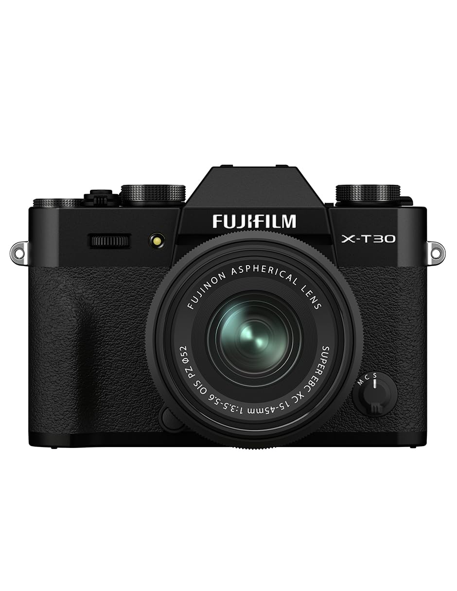 Fujifilm X-T30 II 26.1MP APS-C X-Trans Sensor|Retro Style mirrorless Camera|4k vlogging|High Speed Recording FHD 240fps|Advance AF with 15-45mm Optical Zoom Lens f/3.5-5.6 for Street/Lifestyle -Black