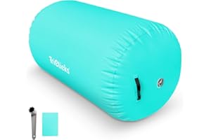 KIASTER Air Roller Inflatable Tumbling Gymnastics Mat Air Roll Barrel Tumble Track Back handspring Mat for Gymnastics Yoga Training Cheerleading Home Use