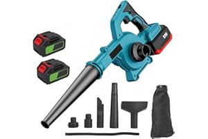 EAGERMINDS Souffleur de Feuilles 21V, souffleur Feuille Batterie 2× 2,0Ah, 800W Moteur Brushless, 6 Modes de Vitesse, souffleur Jardin san Fil pour Le Nettoyage Rapide et Facile des Jardins