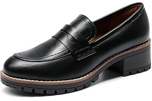 DREAM PAIRS Mocassin Femme Chaussures Plates Confortable avec Talon Mi-Haut Porter à Enfiler Mocassins Loafer