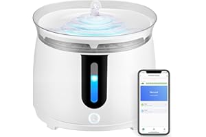 KIDKEN Katzenbrunnen Kabellos 2 L Trinkbrunnen für Katze 5-Schicht-Filterung Katzenbrunnen mit Bewegungsmelder Ultraleise Haustier kabelloser Wasserspender Intelligentes Katzen Trinkbrunnen