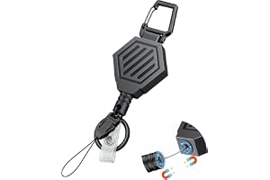 Uniclife Heavy Duty infällbar nyckelring med magnetstängning, infällbar badge-rulle för upp till 0,45 kg magnetiskt ID-hållar