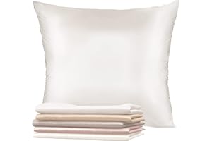 Taie Oreiller Soie 60x60 Dreamzie - 100% Soie Mûrier 19 Mommes Naturelle Certifiée Oeko-TEX - Bienfaits Cheveux et Peau Anti-Âge - Blanc