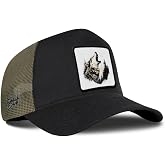 Kurt Logolu Siyah-Haki Trucker Şapka
