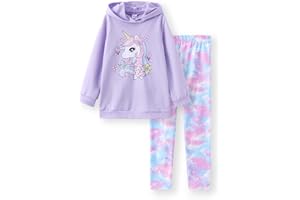 PatPat Combinaison Fille - Pulls molletonnés Fille, Pantalon de survêtement pour Fille, Licorne, Ensemble de Vêtements Leggings pour Filles, Vêtements Filles 5-12 ans 110-152 cm