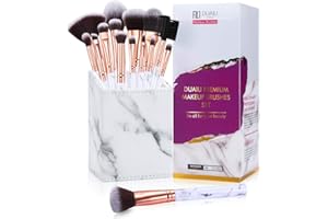 DUAIU 15 Pezzi Pennelli Make Up set pennelli trucco Sintetici Premium per Ombretto Correttore Polvere Miscela Liquida Marmo Confezione Regalo Quadrata