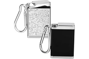 2 Pezzi Posacenere Portatile, DATEFUN Posacenere da Esterno con Portachiavi e Coperchio, Antiodore Portacenere, Posacenere da Spiaggia, Mini Posacenere Tascabile per Passeggiate e Viagg