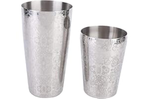 YUUGA Cocktail Shaker Cup, Ensemble de Shaker à Cocktail en Acier Inoxydable 304 Boston Shaker Bartender Bar Tool Silver