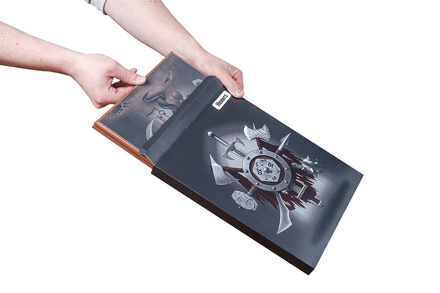 Hexers Game Master Screen - Dungeons and Dragons D&D DND DM Pathfinder RPG Role Playing Compatible - 4 Customizable Panels - Inserts Included That Slide into The Pouches - Dry Erase Tracker Sheet - Imagen 7