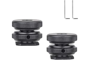 ARTCISE 2 adattatori a vite per treppiede, RX06 Hot Shoe Mount che può essere rinforzato con una chiave per fotocamera DSLR Rig