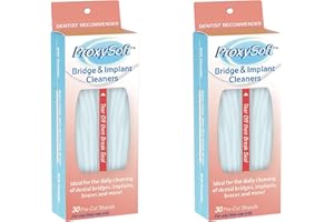 ProxySoft Filo interdentale per ponti e impianti dentali per un'igiene orale ottimale Filettatrici per ponti e impianti con spazzola proxy extra spessa detergente per ponte e impianti (2 confezioni)