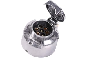 AOHEWEI 7 Broches Barre De Remorquage Prise De Remorque électrique Métal Alliage D'aluminium 7 Voies Connecteurs De Feux De Voiture pour Caravanes Ou Autres Véhicules Utilitaires