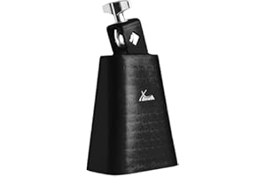 XDrum HCB-4 Cowbell - 4" Kuhglocke mit 17 cm Länge für Drums und Percussion - Glocke aus Stahl - An Schlagzeug montierbar - Schwarz